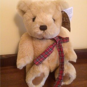 Gund Teddy Bear with Red Plaid Bow